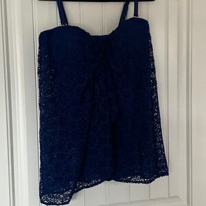 Lauren Ralph Lauren Royal Blue Lace One Piece Swimsuit